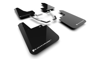 Subaru XV Crosstrek Mud Flaps - Front + Rear - Rally Armor - UR Black with White Logo - Black - `24-`25 Subaru XV Crosstrek Mud Flaps - Front + Rear - Rally Armor - UR Black with White Logo - Black - `24-`25